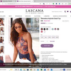 Venus lascana Paisley top in stylish print design Size M